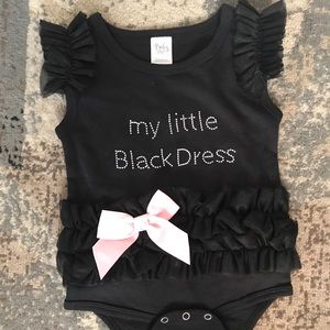 Baby Girl Fancy Little Black Dress Onesie Ruffles